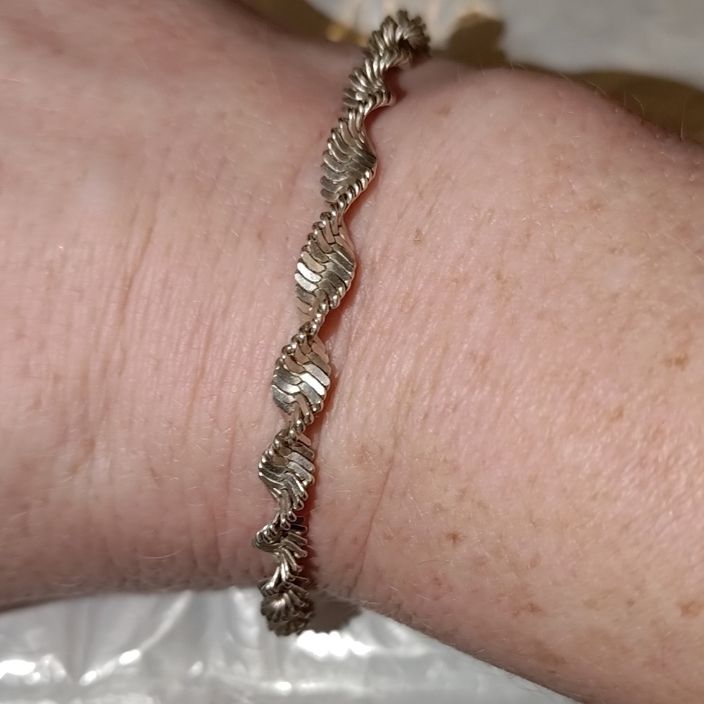 Source Unknown Silver Wave Bracelet - image 1